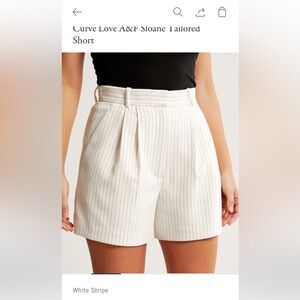 A&F Sloane Tailored Curve Love Short - White Stripe - NWT